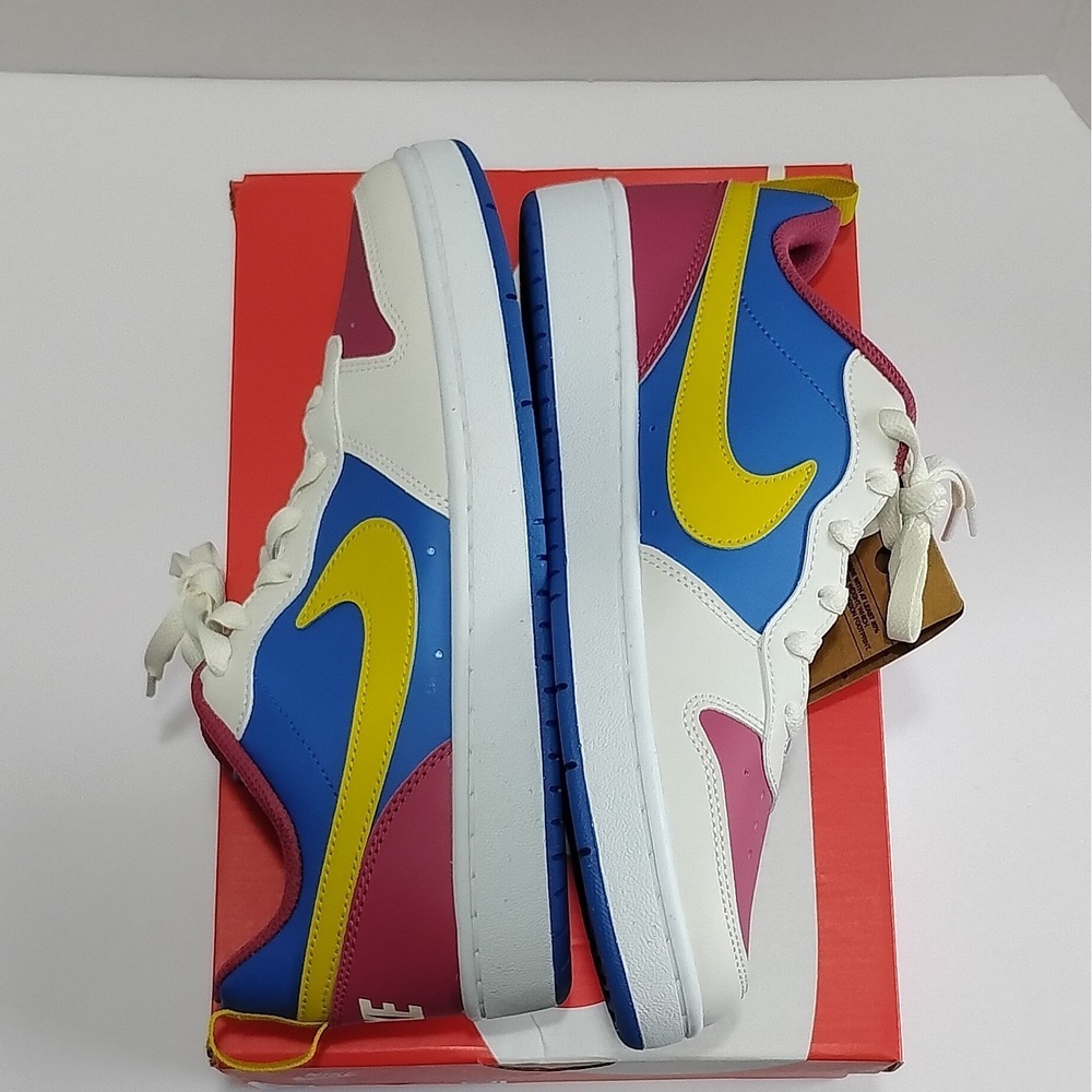 Nike Court Borough Low Recraft "Sweet Beet" and "Cornet Blue"" Kids Sneaker  7Y - Picture 4 of 6